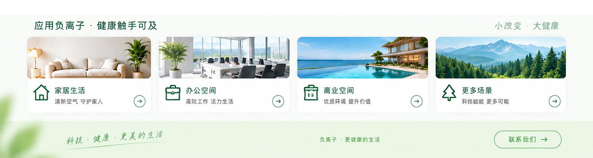 负离子家居、办公、商业与自然应用场景